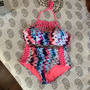TiniBikini 2X 2-Piece Swimsuit High Waist Halter